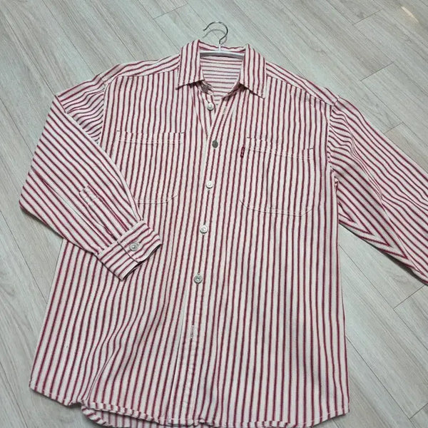 [BUNJANG] Levi's Striped Shirt Red / 리바이스 스트라이프 셔츠 레드