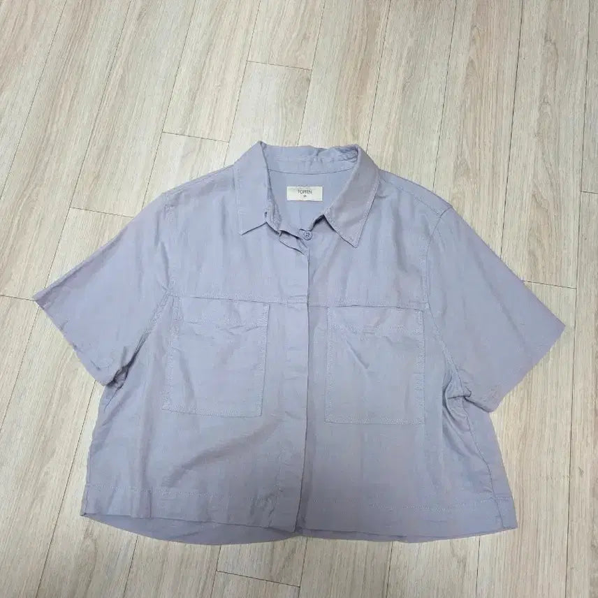 [BUNJANG] TOPTEN Sky Blue Crop Shirt Size 90 / 탑텐 스카이블루 크롭 셔츠 90