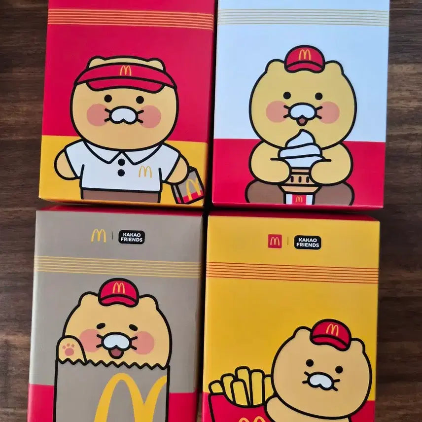 [BUNJANG] McDonald's Chunsik Doll 4-Set Bundle / [일괄] 맥도날드 춘식이 인형 4종 세트