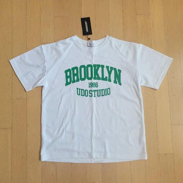 [BUNJANG] Underoff Oversized Graphic T-Shirt White Green / 무신사 언더오프 오버핏 반팔티셔츠 영문티셔츠 화이트그린