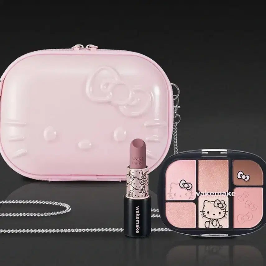 [BUNJANG] WakeMake Hello Kitty Lip & Eye Kit Redy Bag Pink / 웨이크메이크 립앤아이키트 헬로키티 레디백 리디백 핑크