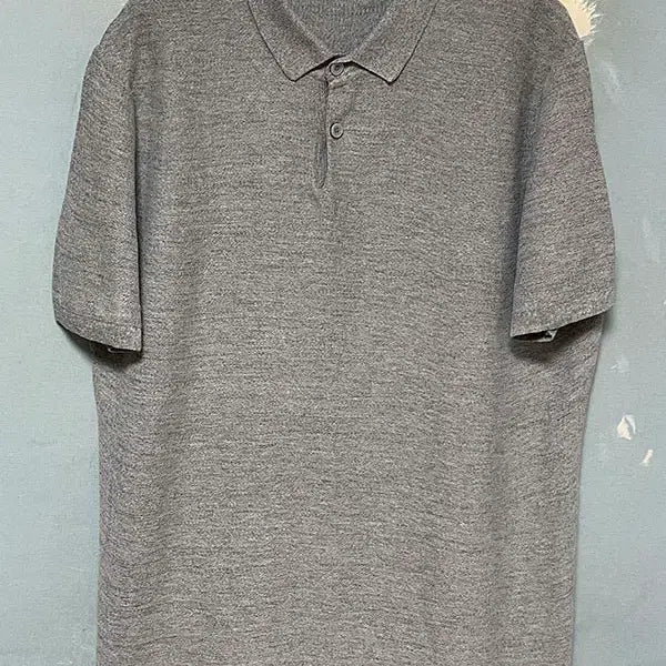 [BUNJANG] Maestro Men's Short Sleeve Collar Knit T-shirt Grey Basic XL / 마에스트로 남자 반팔 카라 니트티셔츠 그레이 베이직 직장인룩 XL 105