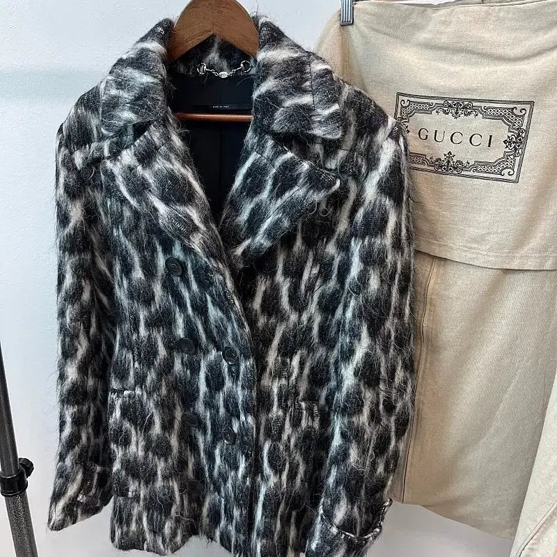 [BUNJANG] Gucci Leopard Alpaca Coat / 여) 구찌 레오파드 알파카 코트