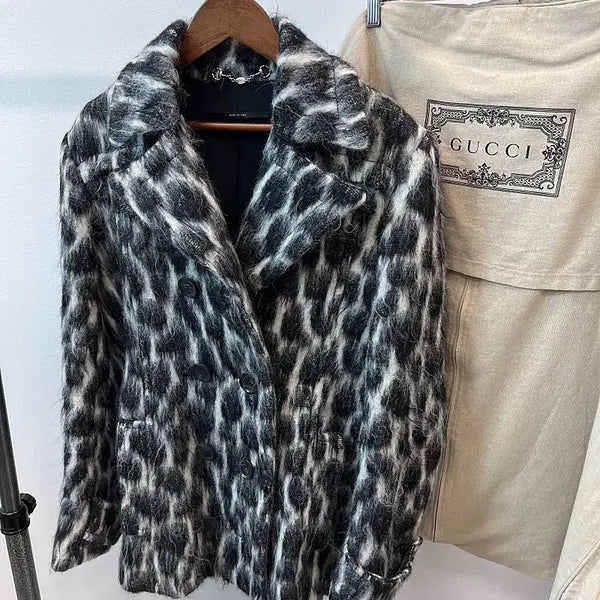 [BUNJANG] Gucci Leopard Alpaca Coat / 여) 구찌 레오파드 알파카 코트