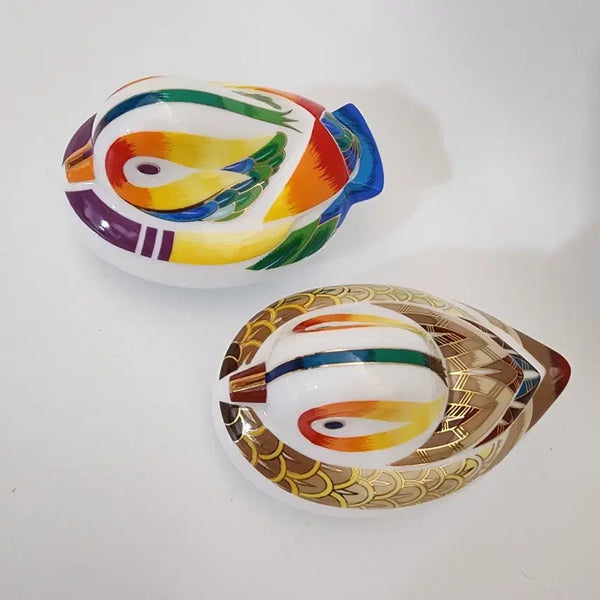 [BUNJANG] Vintage Yo-up Development Mandarin Duck & Lovebird Sugar Bowl & Creamer Set - Accessory/Jewelry Box / 2세트가/빈티지 요업개발 원앙합/ 잉꼬 원앙 설탕기/빈티지 레트로 액세사리 보석함 인테리어 소품