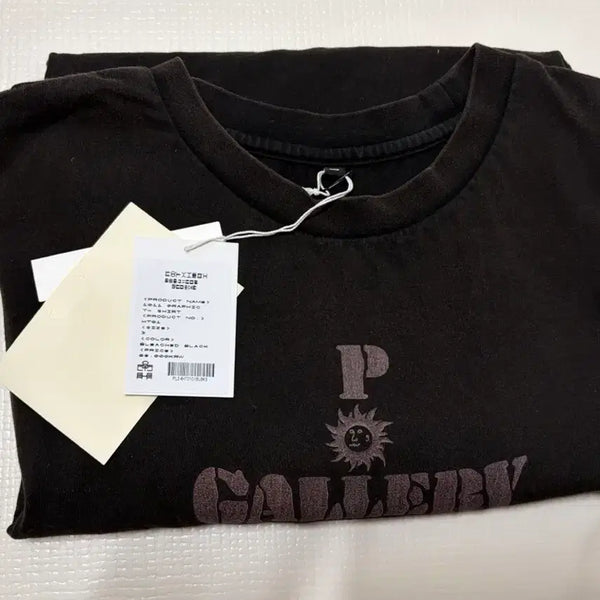 [BUNJANG] Polerteru 1011 Gallery Crosty Bleached Black T-Shirt / [3] 폴리테루 1011갤러리 크로스티 블리츠드블랙 반팔티셔츠 블블