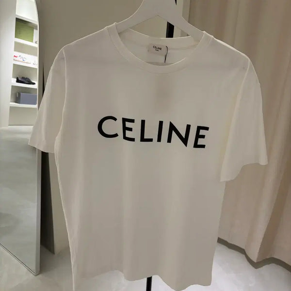 [BUNJANG] Celine Logo Short Sleeve T-Shirt White Women's XXS / (XXS)셀린느 코튼 루즈 반팔 티셔츠 화이트