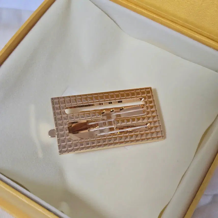 [BUNJANG] Fendi Metal Logo Hair Clip Full Box / 펜디 메탈 헤어클립 풀박스