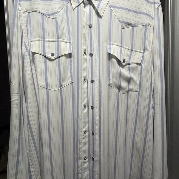 [BUNJANG] RECTO Western Shirt Sky Blue / RECTO 웨스턴셔츠 스카이블루