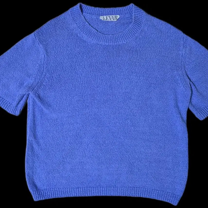 [BUNJANG] Levar Short Sleeve Boucle Knit - Violet / 르바 Levar 반팔 부클 니트 바이올렛