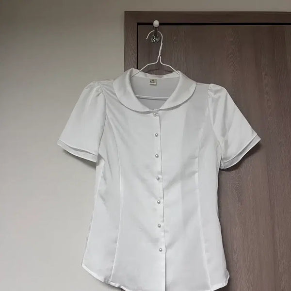 [BUNJANG] Crew Uniform Interview Blouse Pearl Button / 승무원 면접복