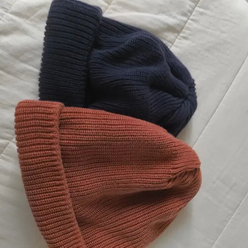 [BUNJANG] Decho Knit Cap Brick and Navy / decho knit cap, brick and navy