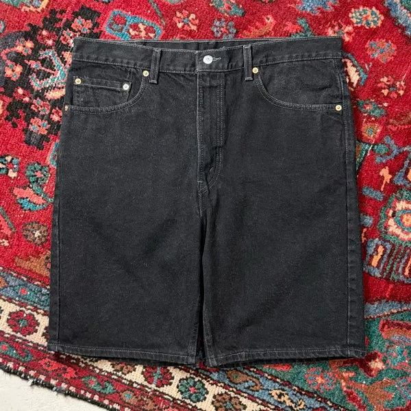 [BUNJANG] 00s Levi's 505 L Black Denim Shorts (Size 36) / [36] 00s USA 빈티지 리바이스 쇼츠 505 리바이스 흑청 반바지