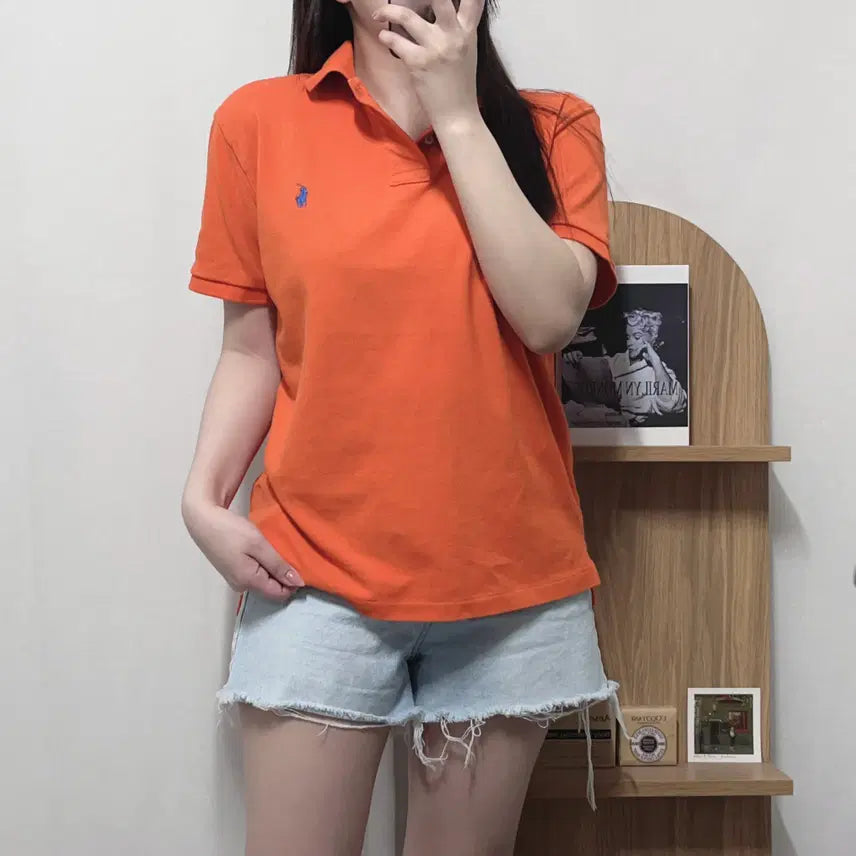 [BUNJANG] Polo Ralph Lauren Carrot & Light Blue Pony Embroidered Short Sleeve Polo Shirt - Size M / 폴로 당근 / 소라포니 반팔카라티 [ M ]