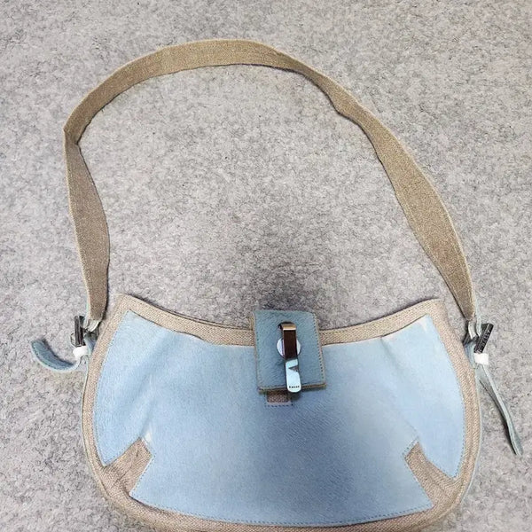 [BUNJANG] Bally Mini Shoulder Hobo Bag Light Blue / 발리 미니 숄더백 호보백  라이트 블루