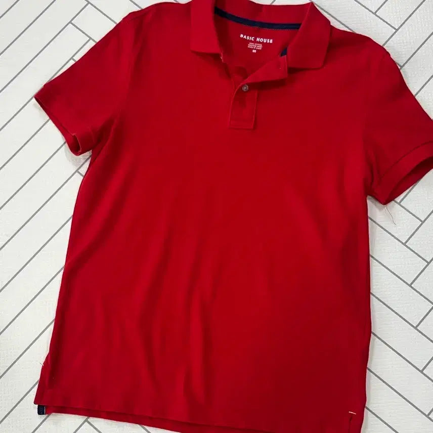 [BUNJANG] Basic House Red Polo Shirt Men's Size 95 / 베이직하우스 빨간색 카라티 남자 95