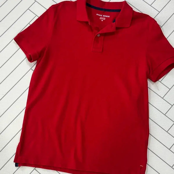 [BUNJANG] Basic House Red Polo Shirt Men's Size 95 / 베이직하우스 빨간색 카라티 남자 95