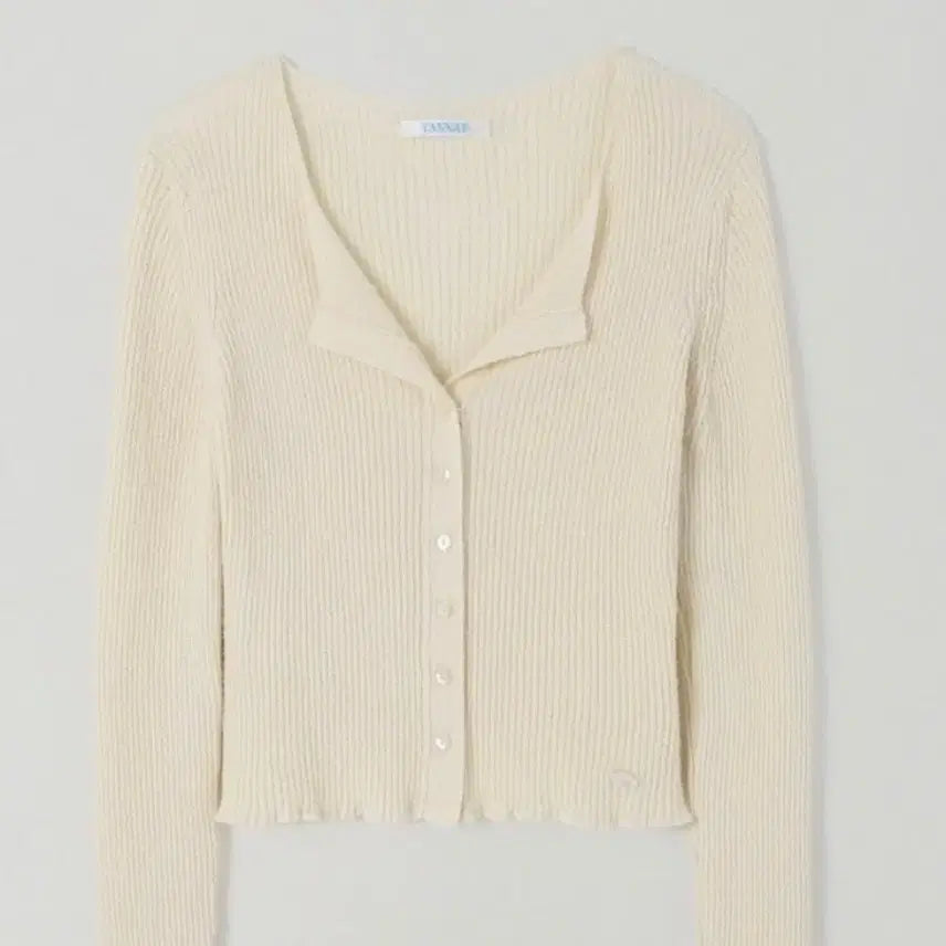 [BUNJANG] Thanat Open Collar Knit Cardigan / 타낫 오픈 카라 니트 가디건 골지 아이보리 레이어드 단추 카라니트 브이넥