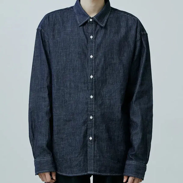[BUNJANG] UNION BLUE Laundry Denim Shirt (One Wash) L / LAUNDRY DENIM SHIRT (ONE WASH)