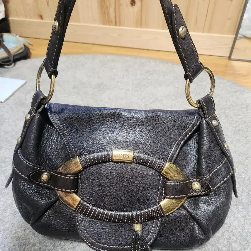 [BUNJANG] Tod's Leather Shoulder Bag Dark Brown / 토즈 가죽 숄더백  다크브라운