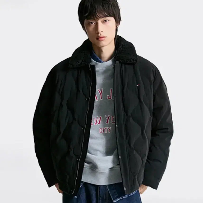 [BUNJANG] Tommy Jeans Sherpa Corduroy Quilting Down Jacket XXL / 25FW 타미진스 쉐르파 코듀로이 퀼팅다운 XXL