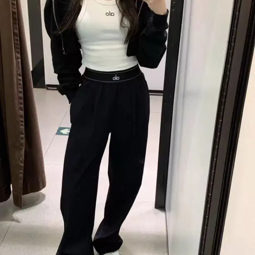 [BUNJANG] ALO Banding Suit Up Trousers Pants Black M / 알로 밴딩 수트업 트라우저 팬츠 블랙 M