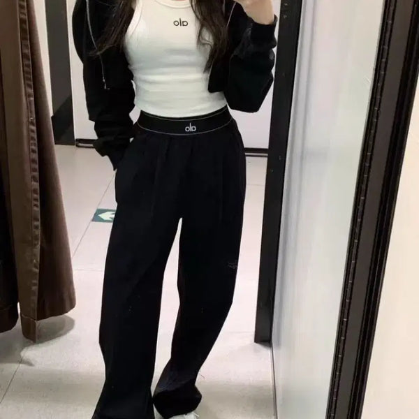 [BUNJANG] ALO Banding Suit Up Trousers Pants Black M / 알로 밴딩 수트업 트라우저 팬츠 블랙 M
