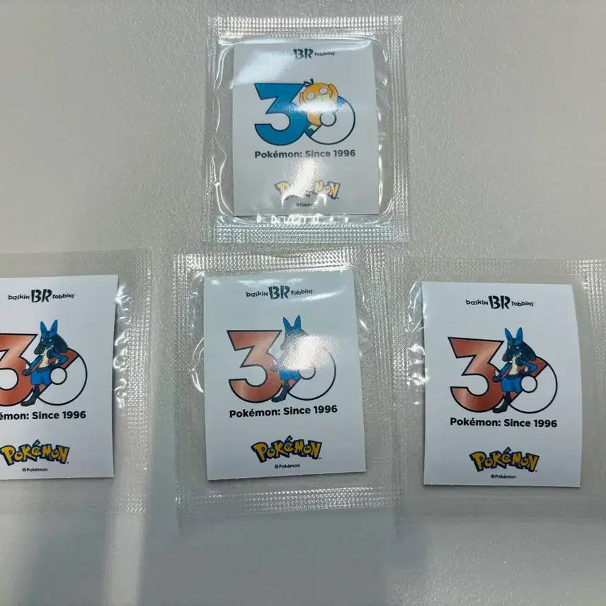 [BUNJANG] Baskin Robbins Pokemon Stick Bar 30th Anniversary Sticker (Sealed) / [4장일괄] 베스킨라빈스 포켓몬 스틱바 30주년 스티커- 베라 배라