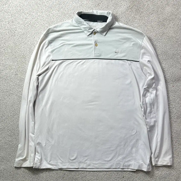 [BUNJANG] Nike Golf Dri-FIT Long Sleeve Polo Shirt White XL / 나이키 골프 드라이핏 긴팔 카라티 화이트 XL