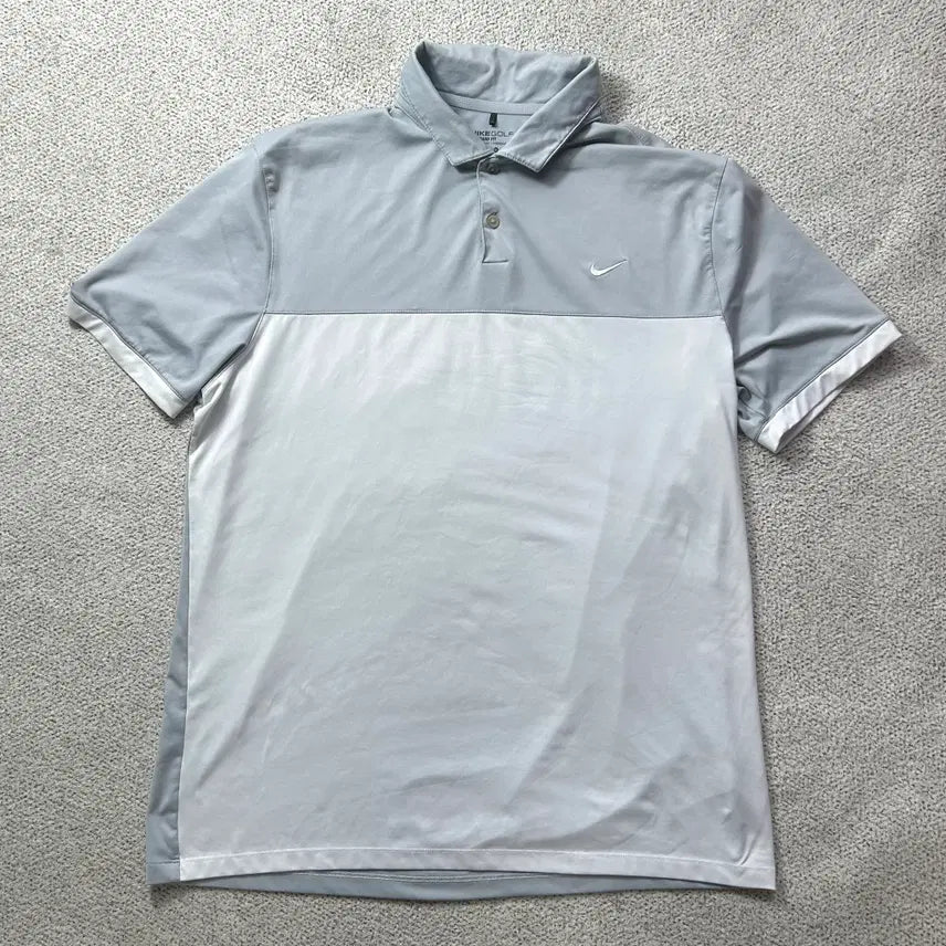 [BUNJANG] Nike Golf Dri-FIT Color-Block Short-Sleeve Polo Shirt Grey XL / 나이키 골프 드라이핏 배색 반팔 카라티 그레이 XL