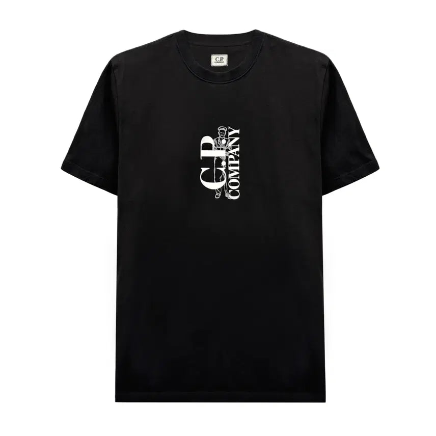 [BUNJANG] CP Company Logo T-Shirt Black COTTON 100% / [새상품정품] CP컴퍼니 로고 반팔 티셔츠 20CMTS084A 999
