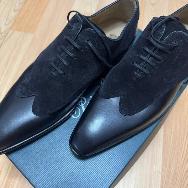 [BUNJANG] Finsbury Black Suede & Calfskin Combination Oxford Shoes 260 / 핀스버리 블랙 콤비 옥스포드 구두 260