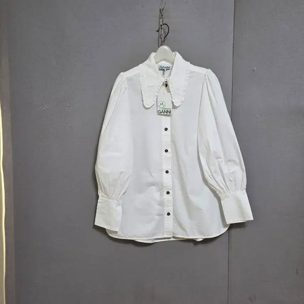 [BUNJANG] GANNI White Blouse Size 38 / 가니 화이트  블라우스 38  n5905  미착용제품