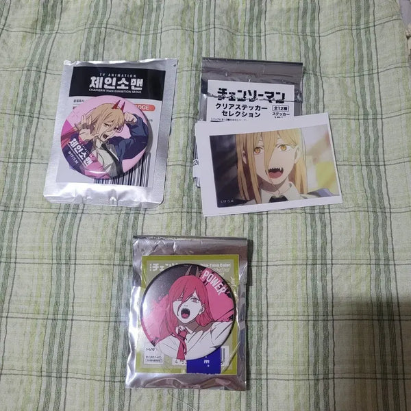 [BUNJANG] Chainsaw Man Power Can Badge and Card Set / 체인소맨 파워 캔뱃지, 카드 세트