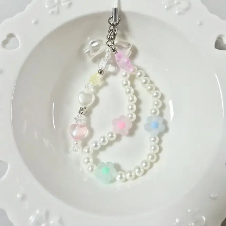 [BUNJANG] Handmade Ribbon Pearl Keychain / 핸드메이드 리본진주 키링 판매합니다!
