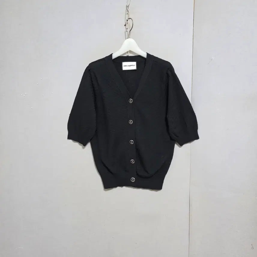 [BUNJANG] Karl Lagerfeld Black Viscose Blend Cardigan / 칼라거펠트  블랙 가디건 66  n5910
