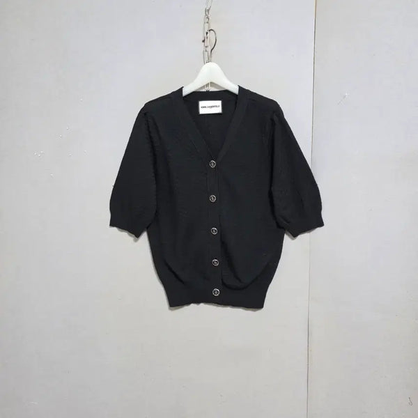 [BUNJANG] Karl Lagerfeld Black Viscose Blend Cardigan / 칼라거펠트  블랙 가디건 66  n5910