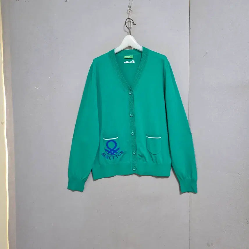 [BUNJANG] Benetton Green Cardigan XL / 베네통  그린 가디건 XL n5911