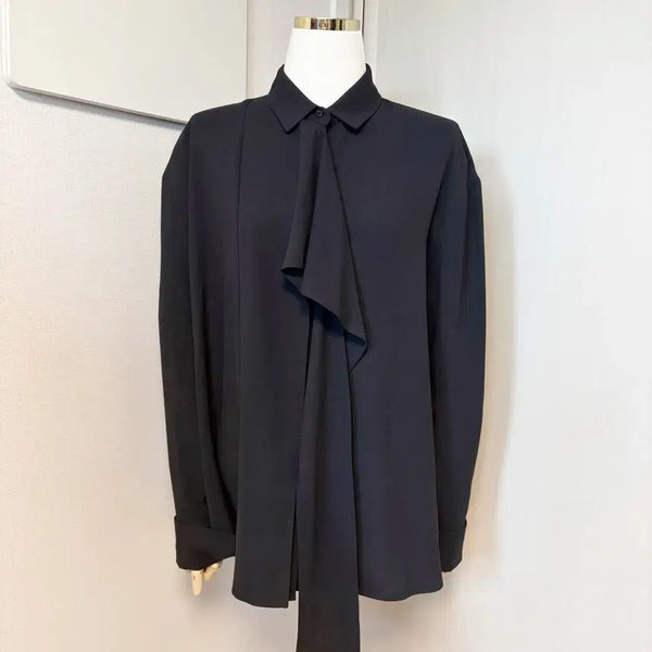 [BUNJANG] JUUN.J Draped Long Tie Blouse / JUUN.J 준지  드레이프 타이 블라우스