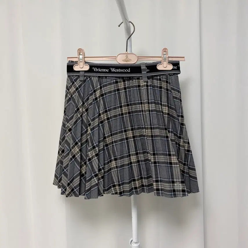 [BUNJANG] Vivienne Westwood Check Pleated Mini Skirt / 비비안웨스트우드 체크 플리츠 골프 스커트