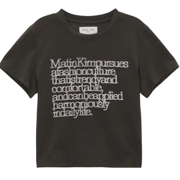 [BUNJANG] Matinkim Typo Crop Top Black / (새상품) 마뗑킴 타이포 크롭 탑 블랙
