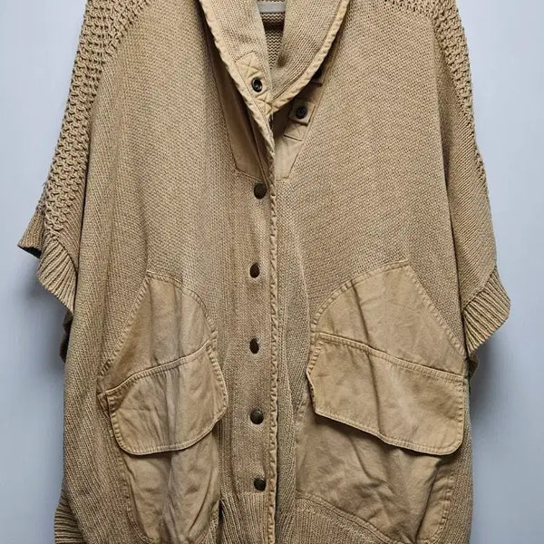 [BUNJANG] Polo Ralph Lauren Beige Knit Shawl Cardigan / 폴로 랄프로렌 베이지 니트 숄( XS/S)