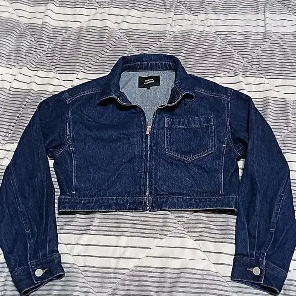 [BUNJANG] Musinsa Women's Cropped Denim Jacket / 무신사 크롭데님자켓 90 여성55 가슴51 기장44