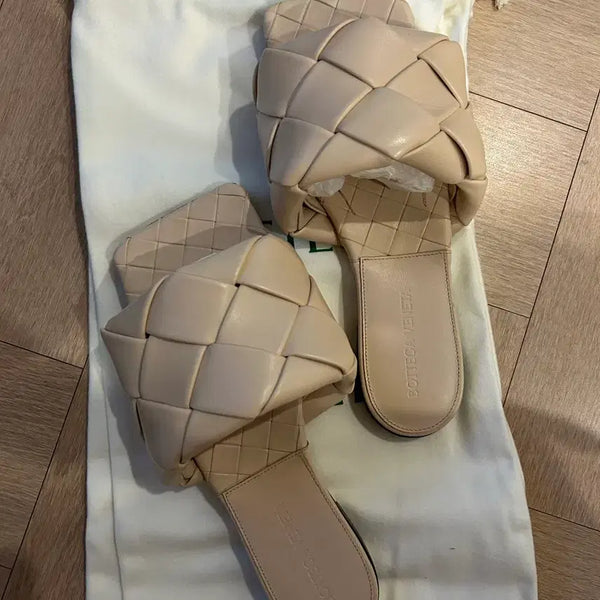 [BUNJANG] Bottega Veneta Lido Flat Sandals Pink Beige Size 35.5 / 보테가베네타 리도 플랫 (새상품)