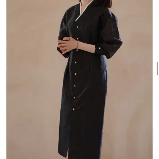 [BUNJANG] Soeon Hanbok Voluminous Sleeve Slim Dress M / [새상품] 소언한복 볼륨소매 슬림원피스 m