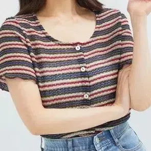 [BUNJANG] Roem Multi Stripe Cardigan / 로엠 멀티 스트라이프 가디건 (95,m)