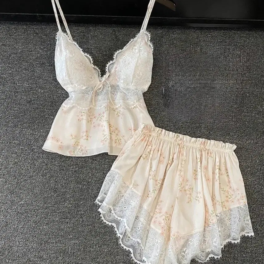 [BUNJANG] Silk Flower Slip Set / 애장템 중고 실크 플라워 슬립 세트