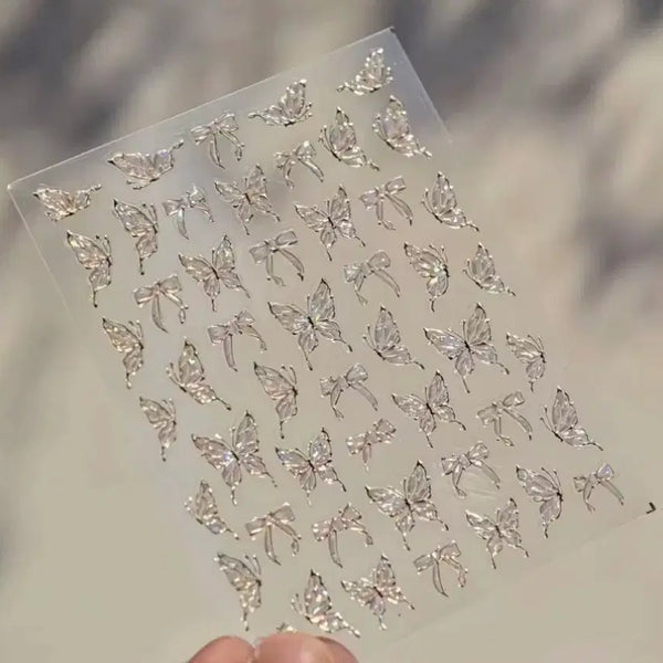 [BUNJANG] Butterfly Bow Nail Stickers / 나비 보우 네일 스티커