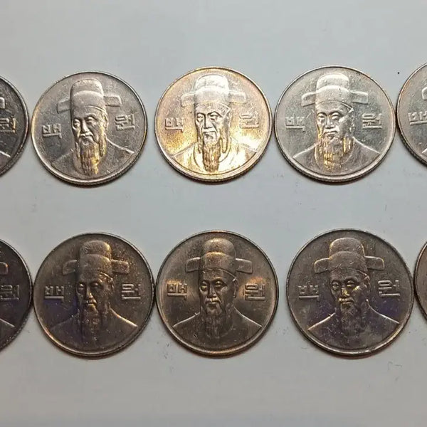 [BUNJANG] 10 x 2002 100 KRW Coins Bundle Set / 2002년 100원 동전 10개 일괄