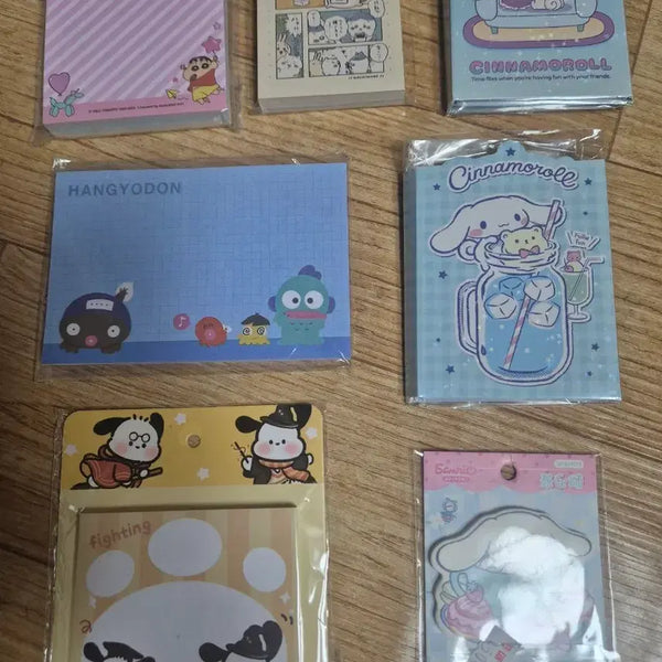 [BUNJANG] Sanrio Characters Memo Pad Set (7 Types) / 산리오 캐릭터 메모지 세트 7종